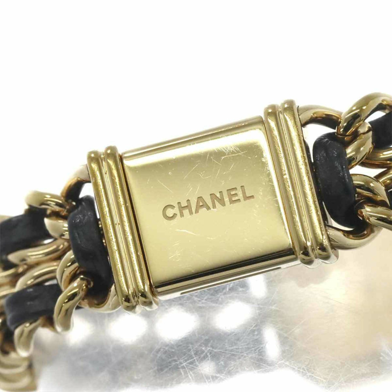 Chanel Premiere H6951（M 碼，當前型號）女士手錶，黑色和金色，石英機芯。-5