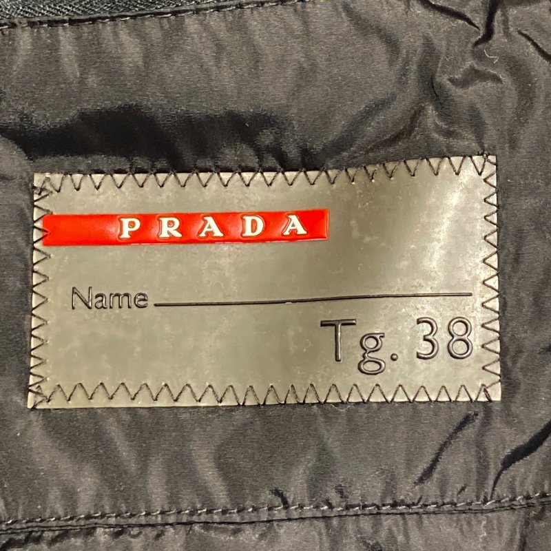 PRADA 普拉達 仿皮草飾邊羽絨夾克 黑色 SIZE38-4