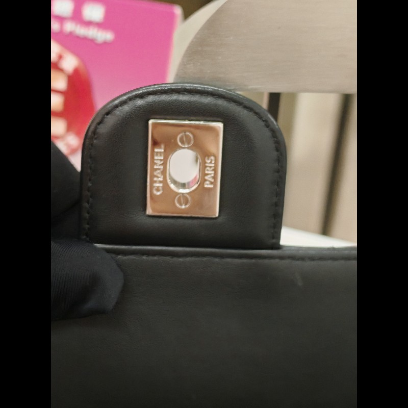 Chanel backpack 黑銀牛皮雙肩包-11