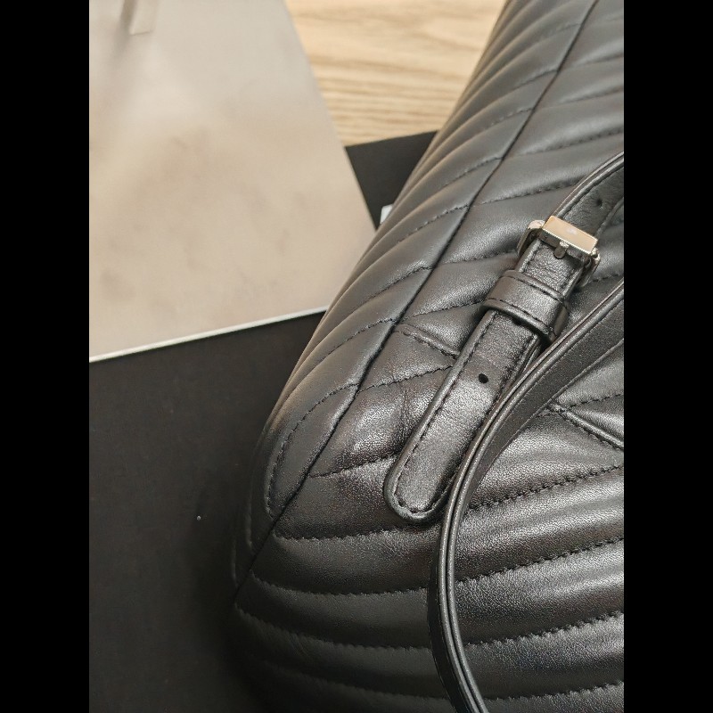 Chanel backpack 黑銀牛皮雙肩包-12