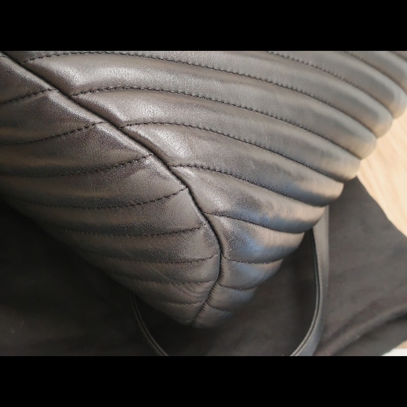 Chanel backpack 黑銀牛皮雙肩包-14