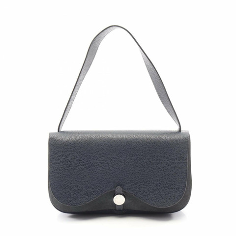 愛馬仕 Sac Colorado PM 肩背包手提包 皮革帆布 Toile Officier Liège 女款 海軍藍 044790CK