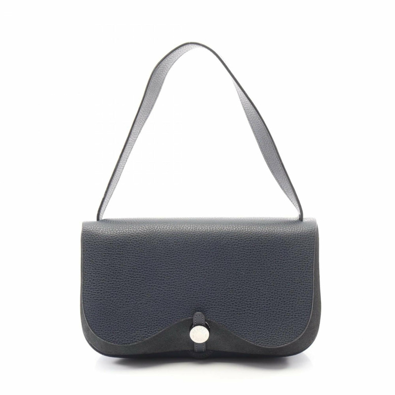 愛馬仕 Sac Colorado PM 肩背包手提包 皮革帆布 Toile Officier Liège 女款 海軍藍 044790CK-0