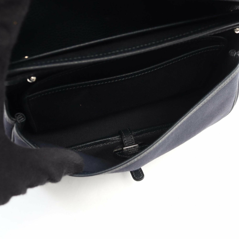 愛馬仕 Sac Colorado PM 肩背包手提包 皮革帆布 Toile Officier Liège 女款 海軍藍 044790CK-2