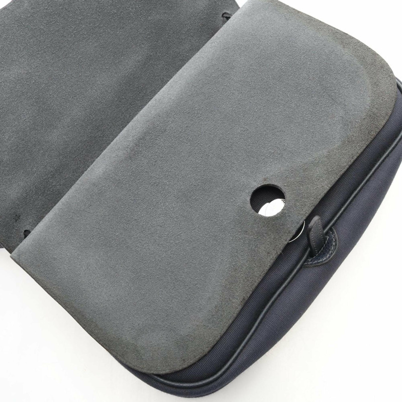 愛馬仕 Sac Colorado PM 肩背包手提包 皮革帆布 Toile Officier Liège 女款 海軍藍 044790CK-6