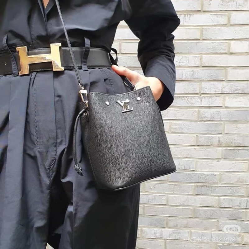 路易威登/Louis Vuitton 黑色牛皮水桶包 芯片款 🈚附件-0