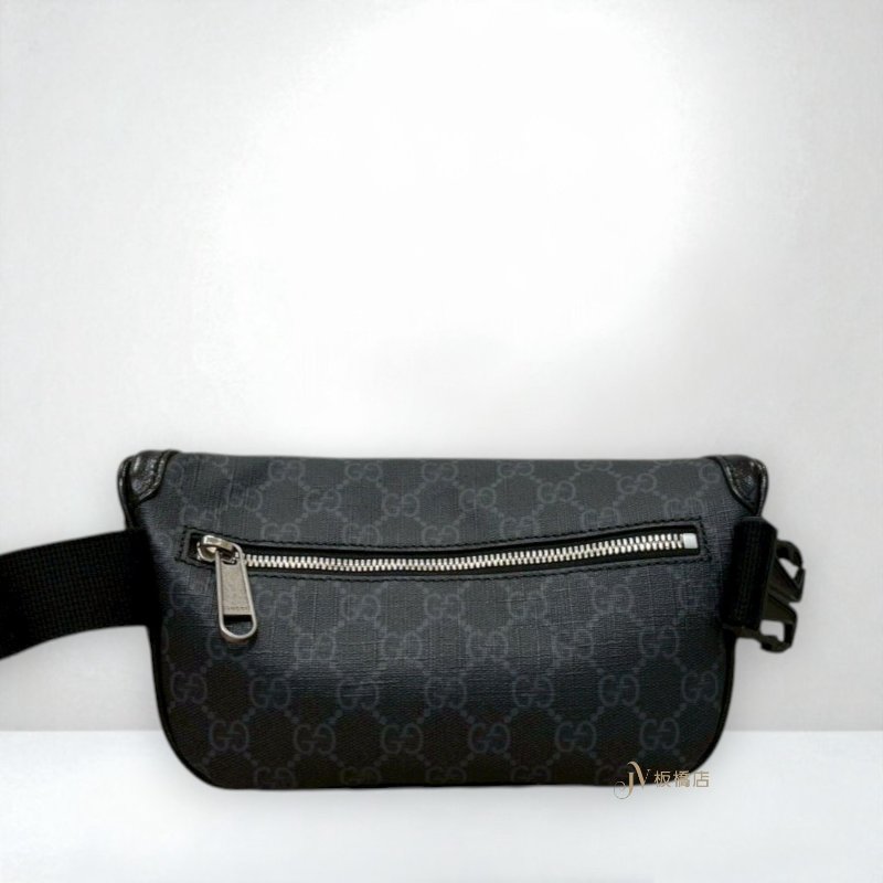 JS1328-GUCCI GG Retro 黑灰滿版LOGO腰包 682933-3