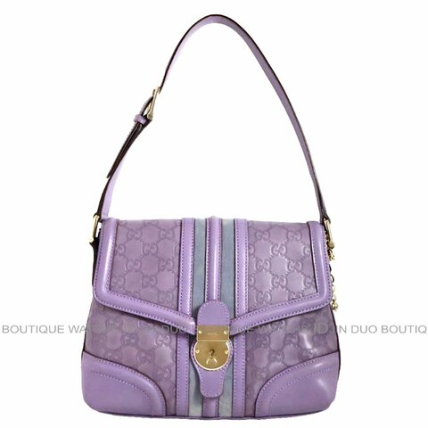 金鐸精品~2518 GUCCI古馳145999 Treasure系列Guccissima紫色小牛皮GG壓紋鎖釦肩背包