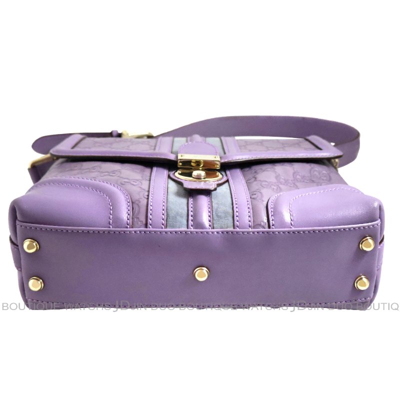 金鐸精品~2518 GUCCI古馳145999 Treasure系列Guccissima紫色小牛皮GG壓紋鎖釦肩背包-4