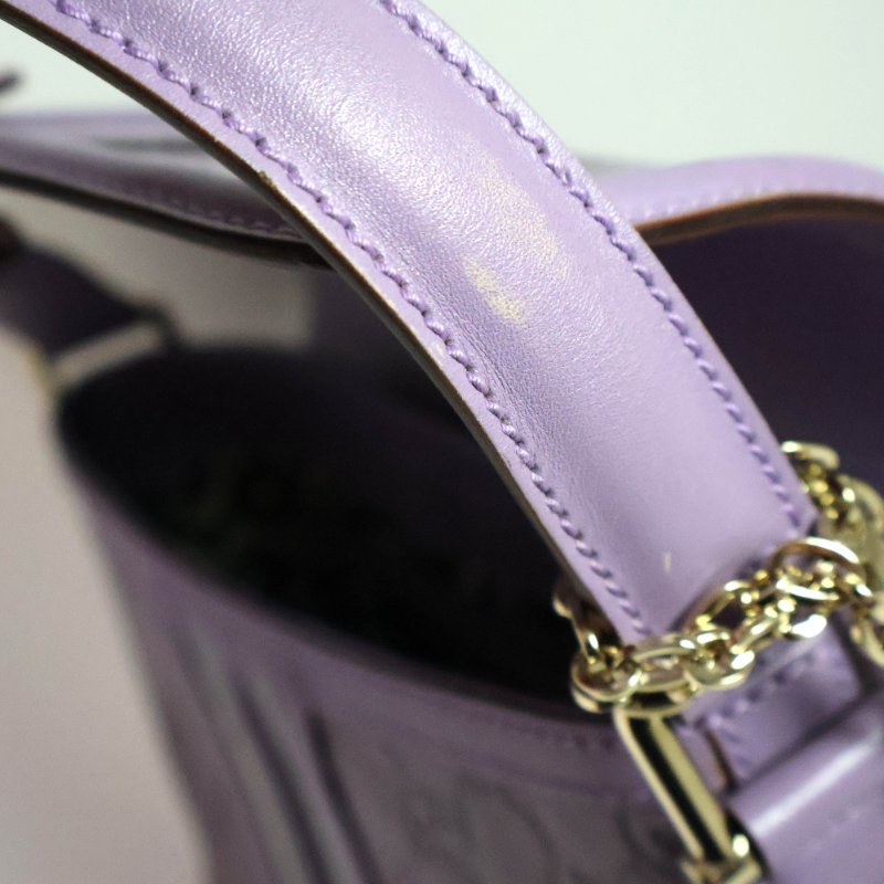 金鐸精品~2518 GUCCI古馳145999 Treasure系列Guccissima紫色小牛皮GG壓紋鎖釦肩背包-12