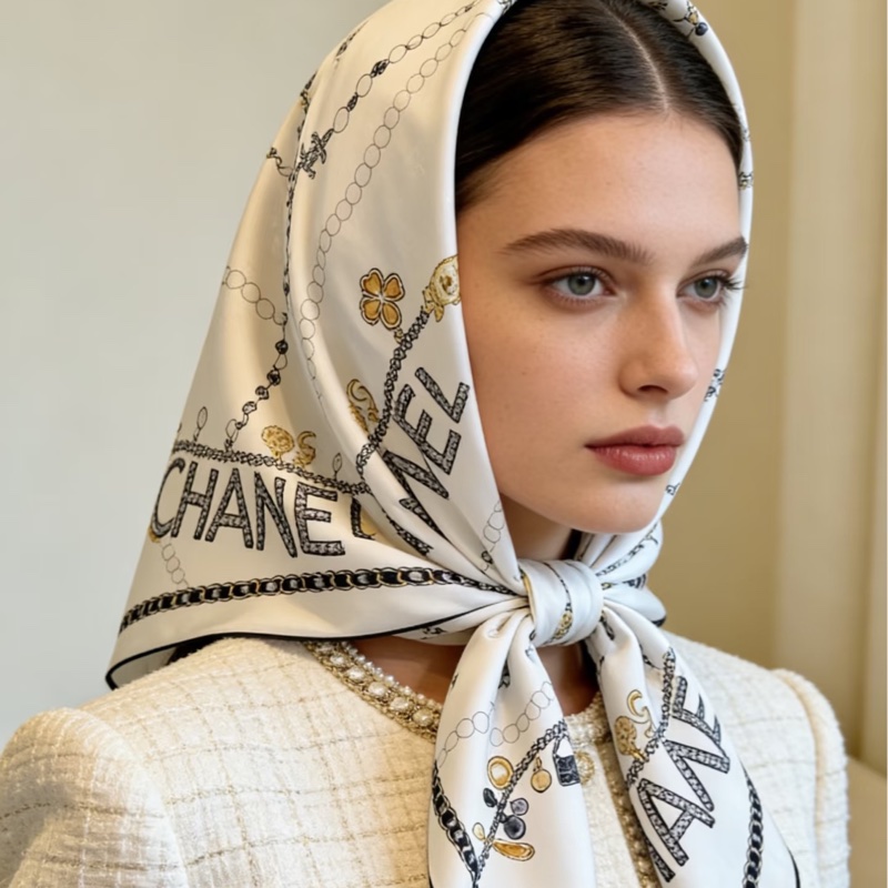 Chanel 大絲巾+牛仔褲 稀缺款👖時髦穿搭公式😻-13