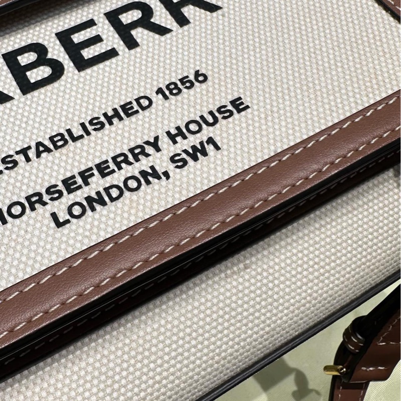 99新Burberry博柏利 自然色拼麥芽棕色 尺寸：23×6×26.5cm-8