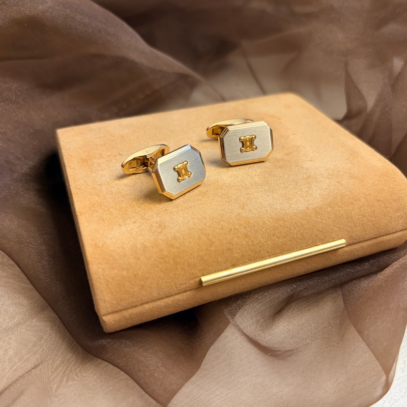 Celine 凱旋門䄂口 領帶夾 套裝 鋼 銀色 禮物-8