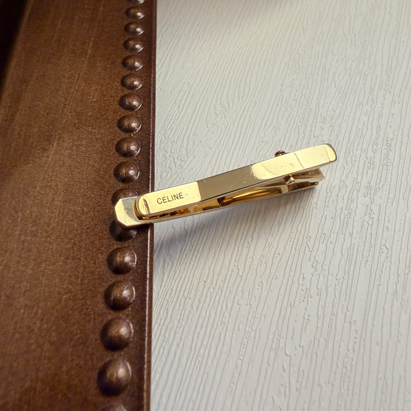 Celine 凱旋門䄂口 領帶夾 套裝 鋼 銀色 禮物-16