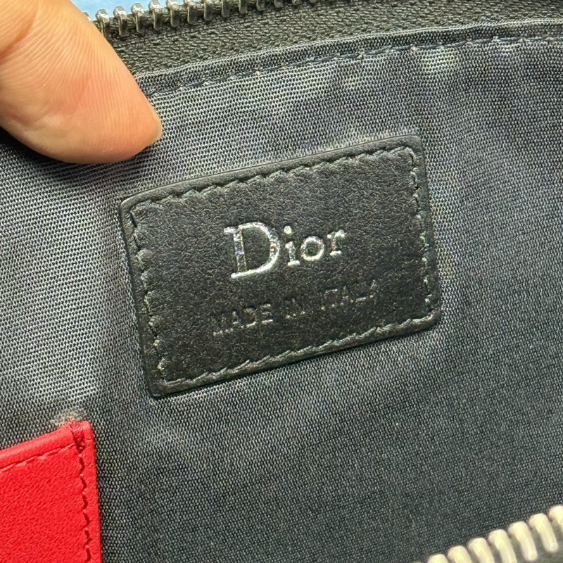 Dior 黑色玫瑰印花手拿包-10