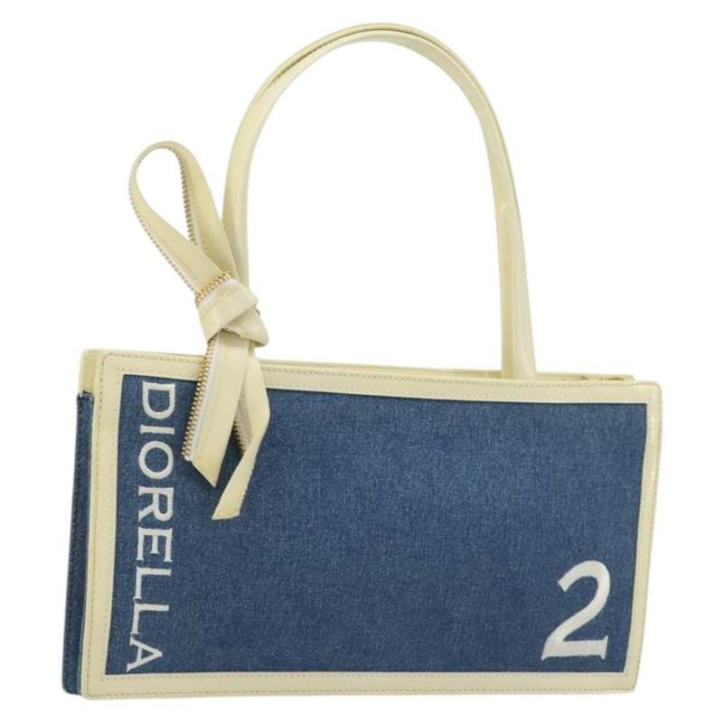 【日本直送】Christian Dior Diora 手提包 牛仔布 海軍藍 金色 正品 175416A-0