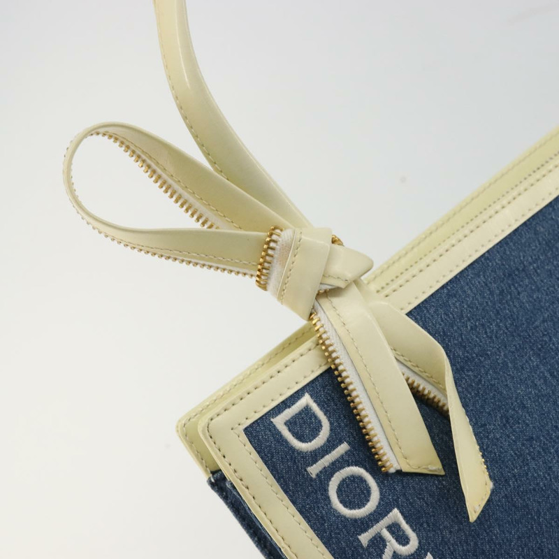 【日本直送】Christian Dior Diora 手提包 牛仔布 海軍藍 金色 正品 175416A-9