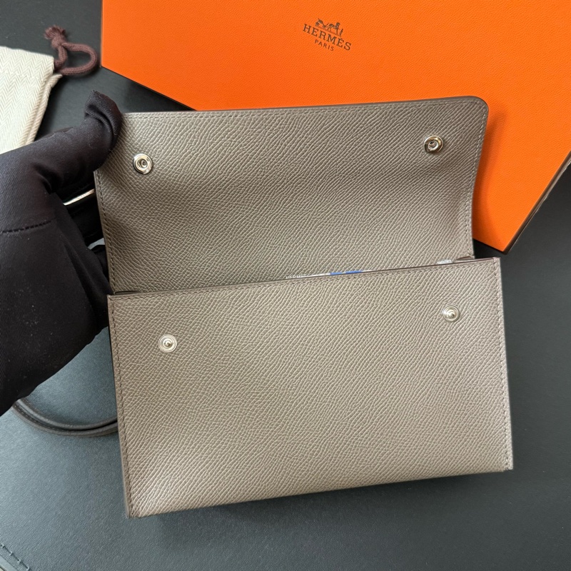 Hermes Snap Wallet 8F Etain 石器灰 Epsom皮肩背包 k刻-2