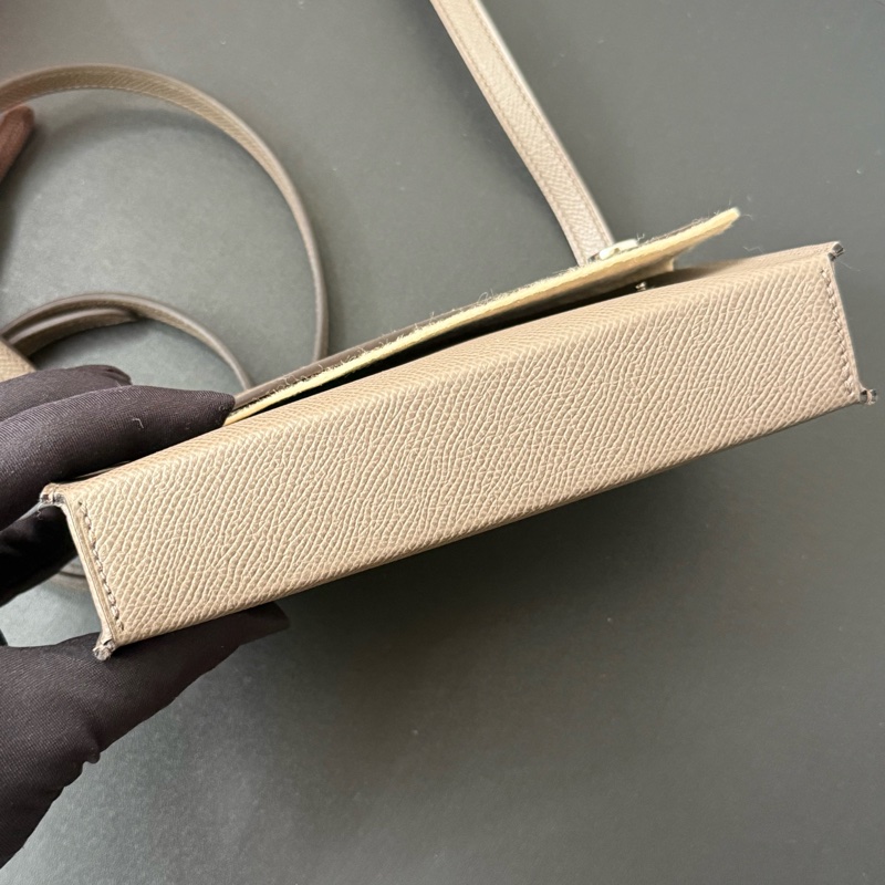 Hermes Snap Wallet 8F Etain 石器灰 Epsom皮肩背包 k刻-5