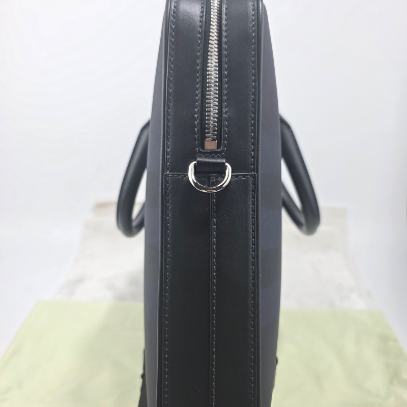 閒置新Burberry博柏利 可拆可调式肩背带拉链开合 小牛皮饰边 单肩斜挎手提包公文包 男款-5