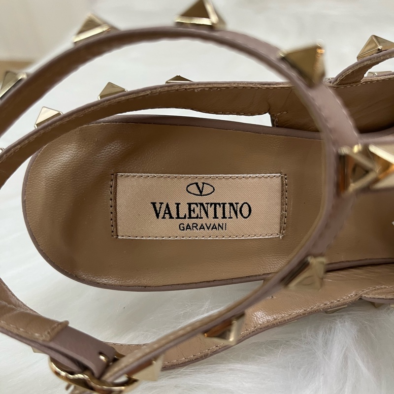 華倫天奴Valentino Rockstud 細跟高跟鞋 裸色 39碼-2
