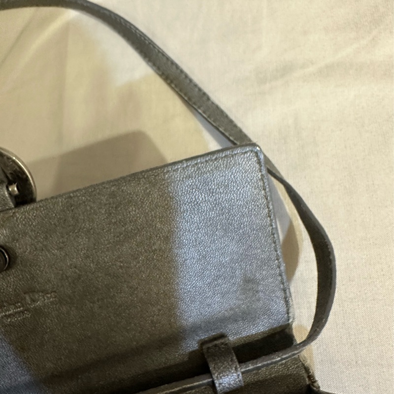 Dior WOC Wallet On Chain仿舊銀色皮夾/斜背兩用包-5