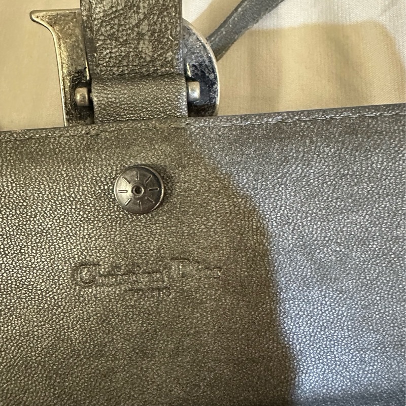 Dior WOC Wallet On Chain仿舊銀色皮夾/斜背兩用包-27
