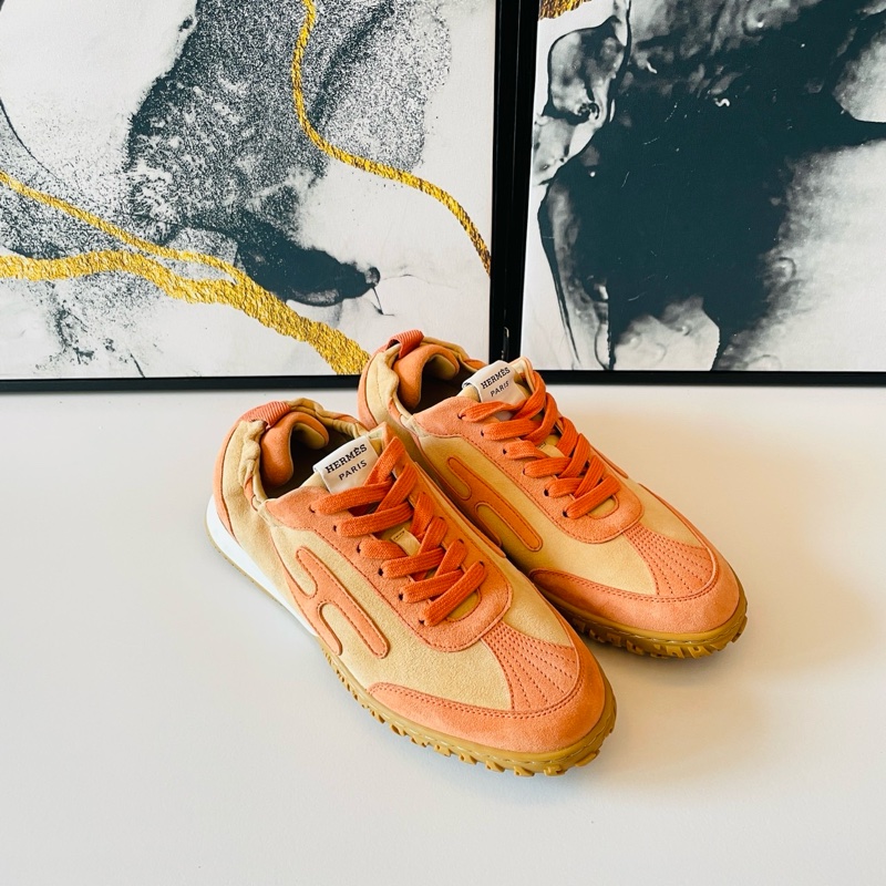 Hermes 愛馬仕 Jet 德訓鞋/休閒鞋/橘色款/37號/全新閒置美品-0