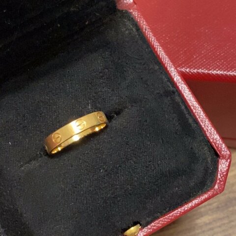 Cartier正品 18K金love戒指#53