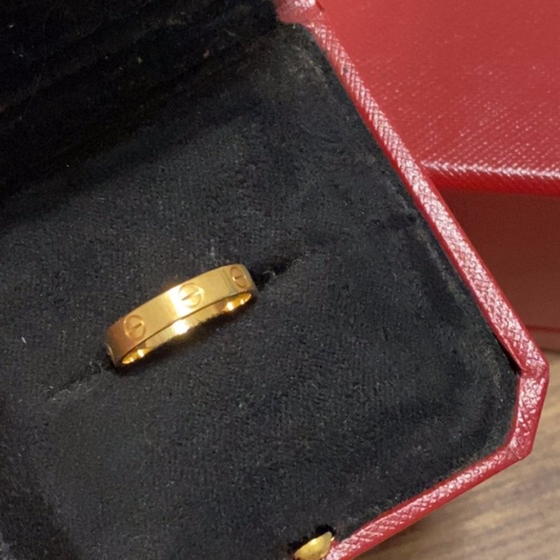 Cartier正品 18K金love戒指#53-0