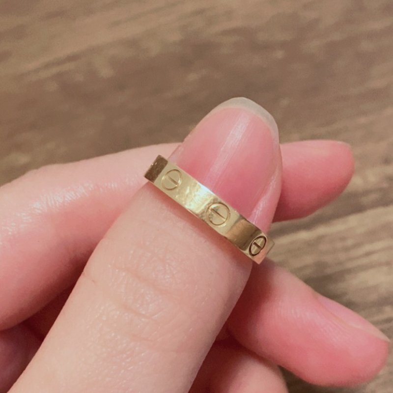 Cartier正品 18K金love戒指#53-2