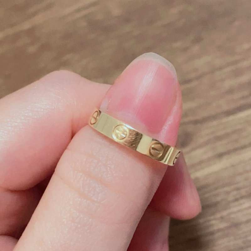 Cartier正品 18K金love戒指#53-4