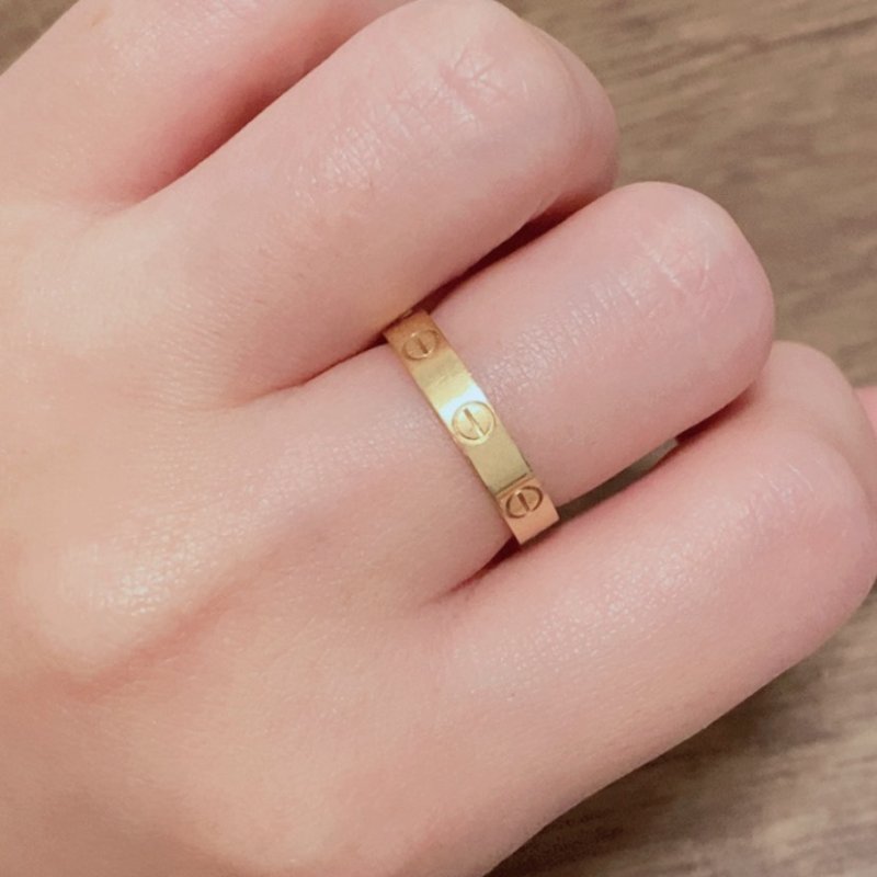 Cartier正品 18K金love戒指#53-8