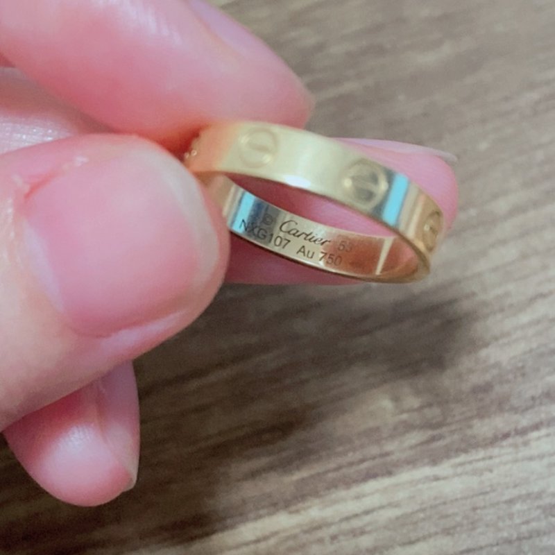 Cartier正品 18K金love戒指#53-10