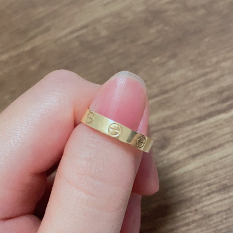 Cartier正品 18K金love戒指#53-11