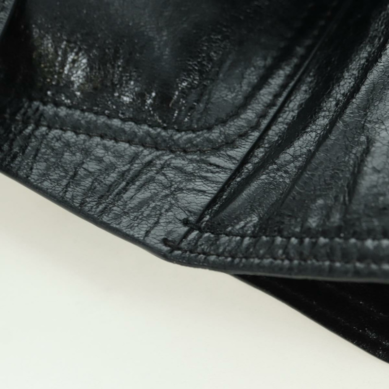 【日本直送】Christian Dior 馬鞍腰包，黑色皮革，金色，正品 INZ077V-16