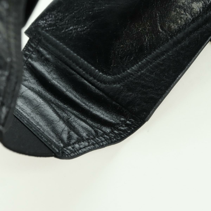 【日本直送】Christian Dior 馬鞍腰包，黑色皮革，金色，正品 INZ077V-17