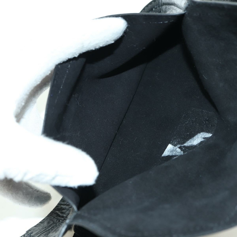 【日本直送】Christian Dior 馬鞍腰包，黑色皮革，金色，正品 INZ077V-22