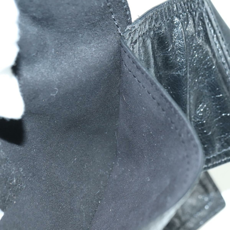 【日本直送】Christian Dior 馬鞍腰包，黑色皮革，金色，正品 INZ077V-24