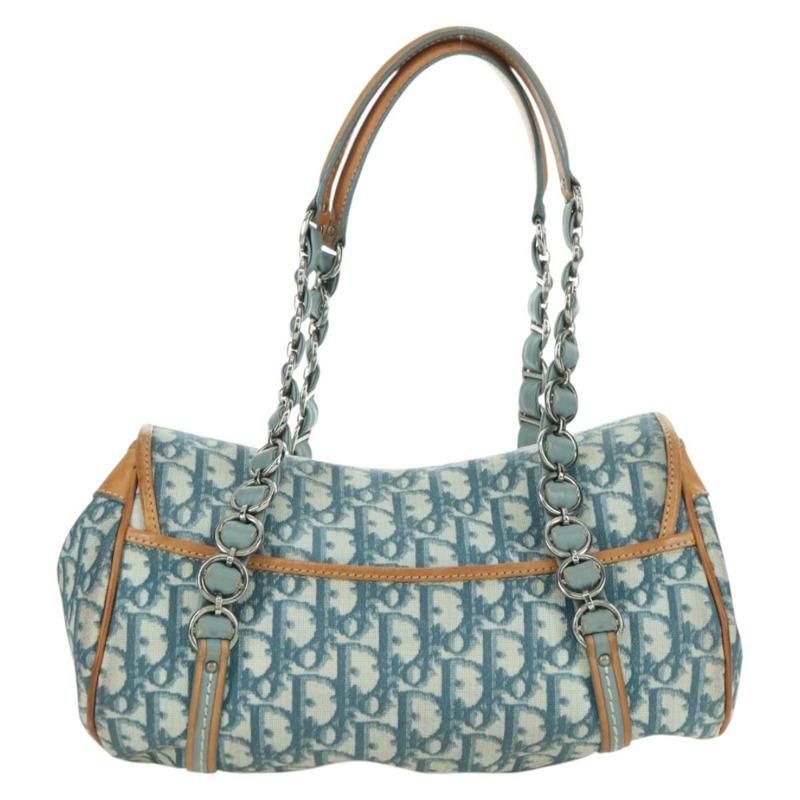 【日本直送】Christian Dior Trotter帆布浪漫鏈條包 PVC淺藍色 正品 YKZ1362SAV-1