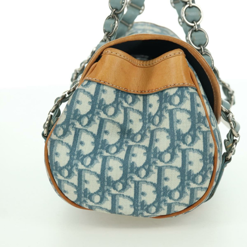 【日本直送】Christian Dior Trotter帆布浪漫鏈條包 PVC淺藍色 正品 YKZ1362SAV-3