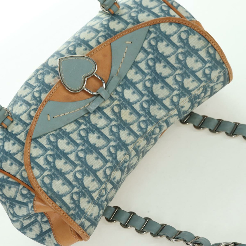 【日本直送】Christian Dior Trotter帆布浪漫鏈條包 PVC淺藍色 正品 YKZ1362SAV-5