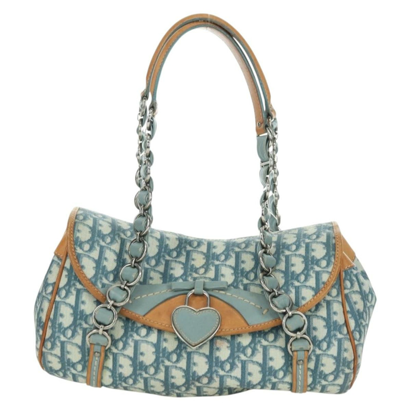 【日本直送】Christian Dior Trotter帆布浪漫鏈條包 PVC淺藍色 正品 YKZ1362SAV-12