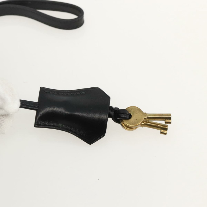 【日本直送】愛馬仕 Pochette jet 手拿包，黑色皮革，金色，正品 BSZ371-9