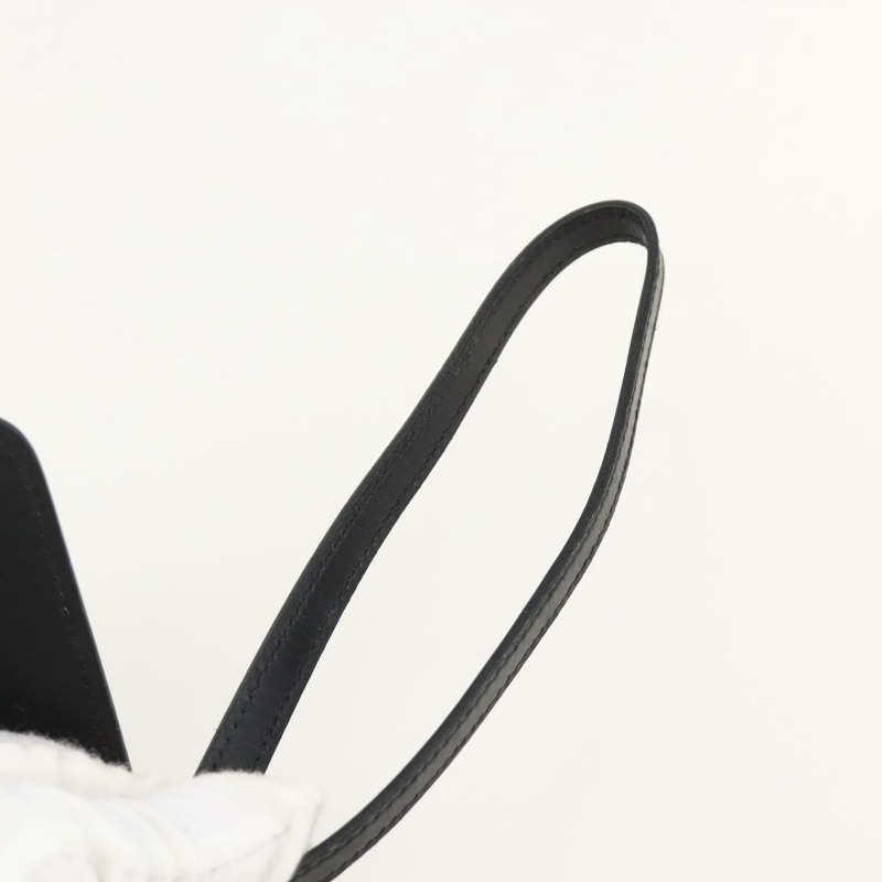 【日本直送】愛馬仕 Pochette jet 手拿包，黑色皮革，金色，正品 BSZ371-17