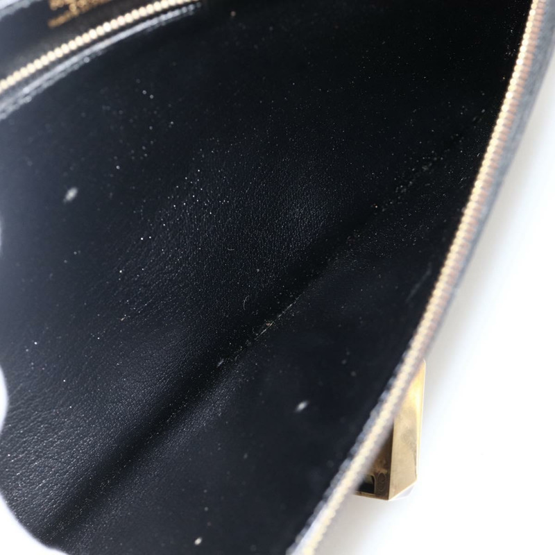 【日本直送】愛馬仕 Pochette jet 手拿包，黑色皮革，金色，正品 BSZ371-22