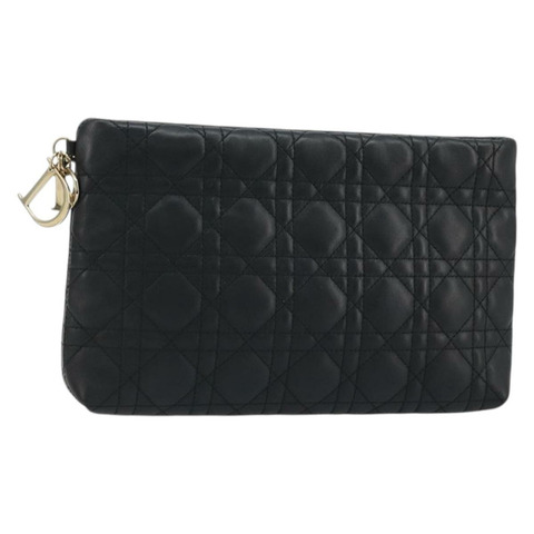 Christian Dior Canage 手拿包，羊皮材質，黑色，金色，正品 yk20318SAV