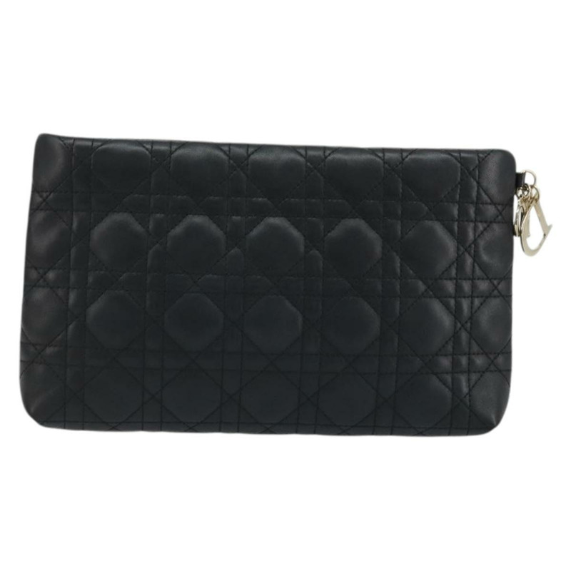 【日本直送】Christian Dior Canage 手拿包，羊皮材質，黑色，金色，正品 yk20318SAV-1