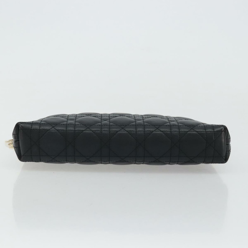 【日本直送】Christian Dior Canage 手拿包，羊皮材質，黑色，金色，正品 yk20318SAV-5