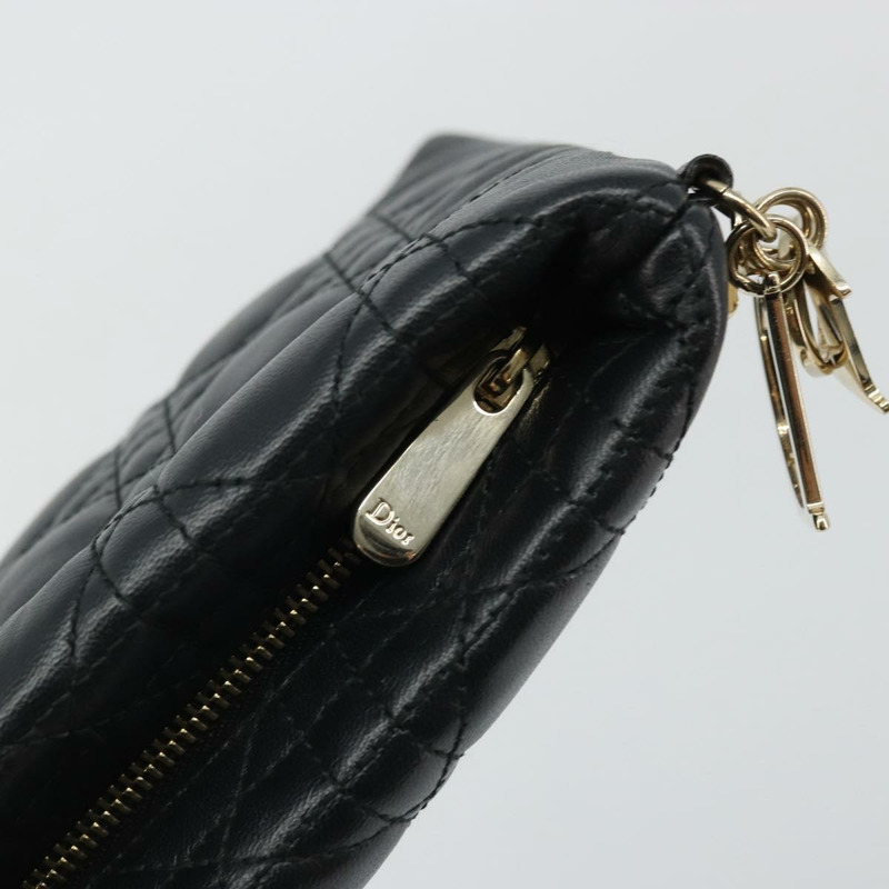 【日本直送】Christian Dior Canage 手拿包，羊皮材質，黑色，金色，正品 yk20318SAV-7